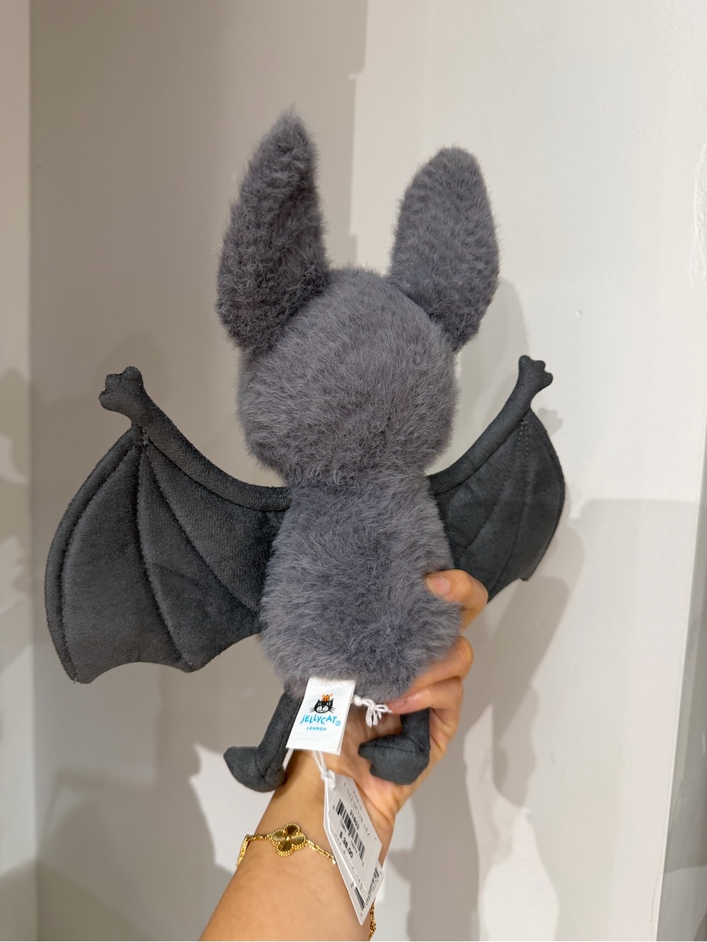 Jellycat Gray Fuzzy Bat Plush - Picture 2 of 2
